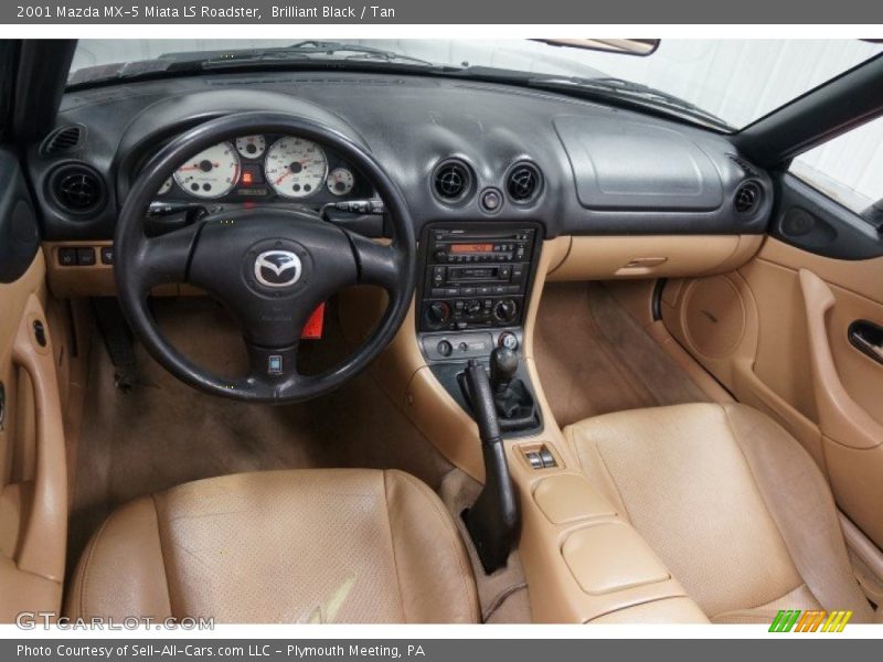 Brilliant Black / Tan 2001 Mazda MX-5 Miata LS Roadster