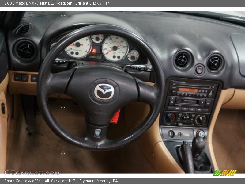 Brilliant Black / Tan 2001 Mazda MX-5 Miata LS Roadster
