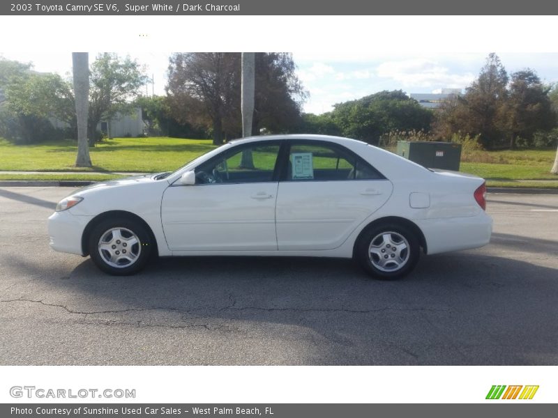 Super White / Dark Charcoal 2003 Toyota Camry SE V6
