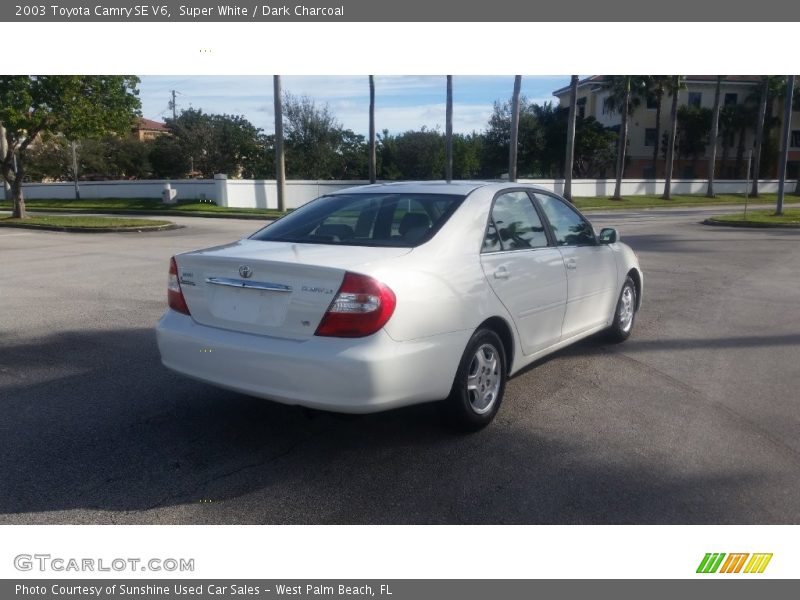 Super White / Dark Charcoal 2003 Toyota Camry SE V6