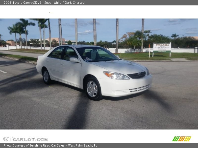 Super White / Dark Charcoal 2003 Toyota Camry SE V6