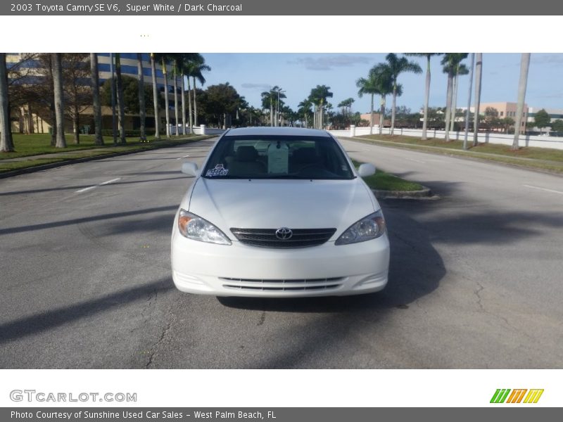 Super White / Dark Charcoal 2003 Toyota Camry SE V6