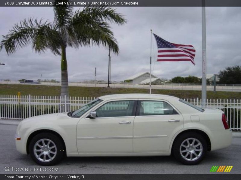Cool Vanilla White / Dark Khaki/Light Graystone 2009 Chrysler 300 Limited