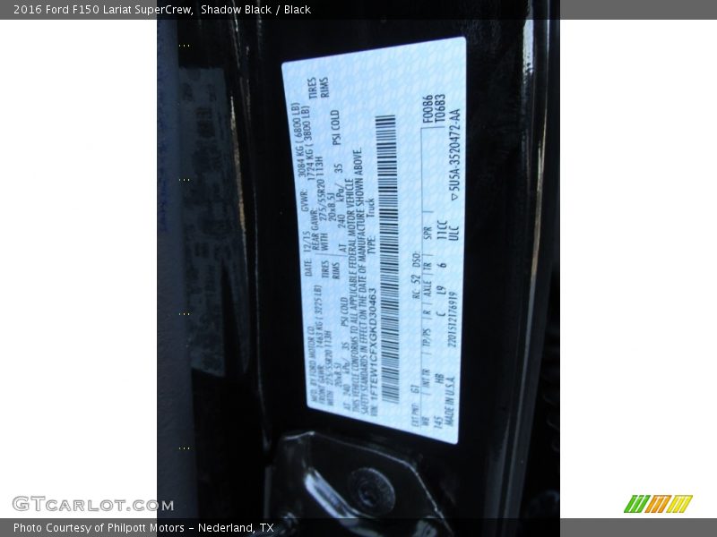 Shadow Black / Black 2016 Ford F150 Lariat SuperCrew