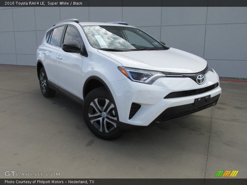 Super White / Black 2016 Toyota RAV4 LE