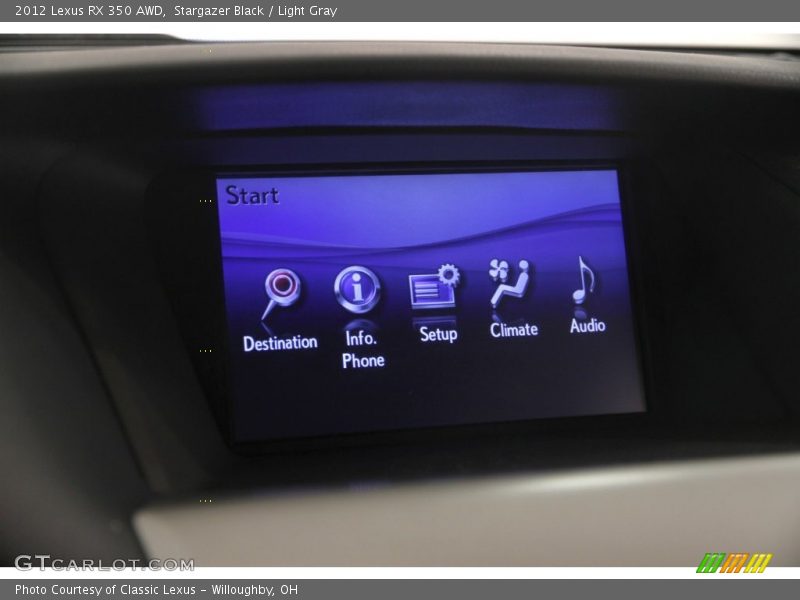Stargazer Black / Light Gray 2012 Lexus RX 350 AWD