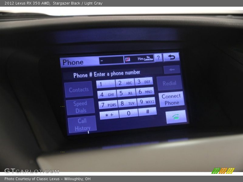 Stargazer Black / Light Gray 2012 Lexus RX 350 AWD
