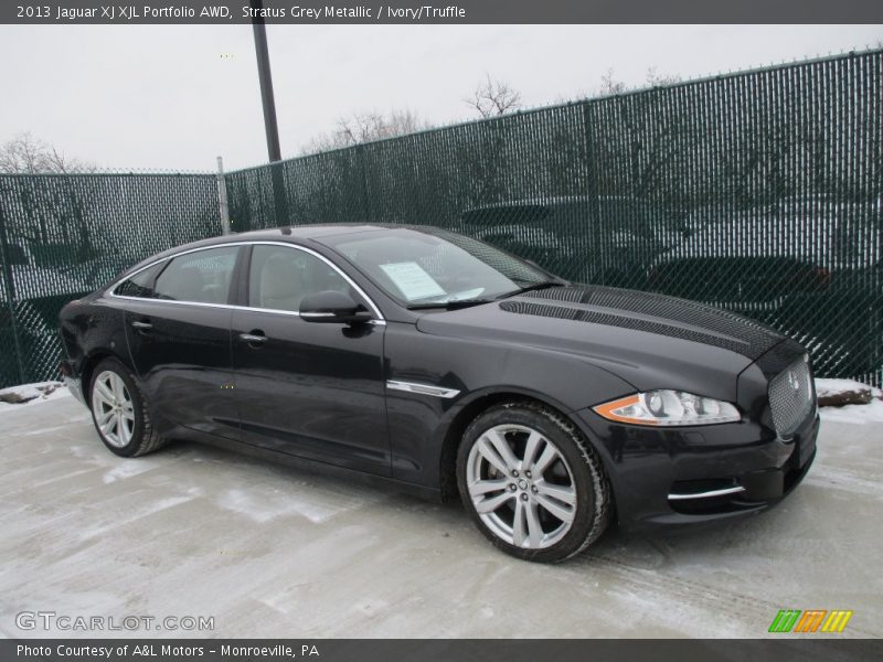 Stratus Grey Metallic / Ivory/Truffle 2013 Jaguar XJ XJL Portfolio AWD