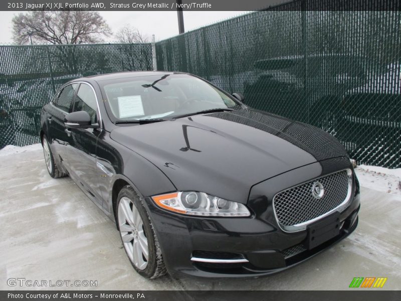 Stratus Grey Metallic / Ivory/Truffle 2013 Jaguar XJ XJL Portfolio AWD