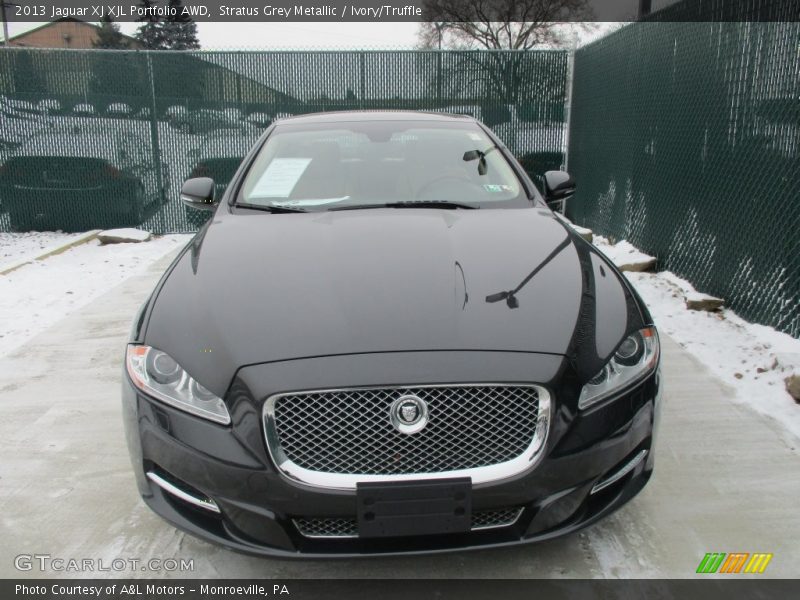 Stratus Grey Metallic / Ivory/Truffle 2013 Jaguar XJ XJL Portfolio AWD