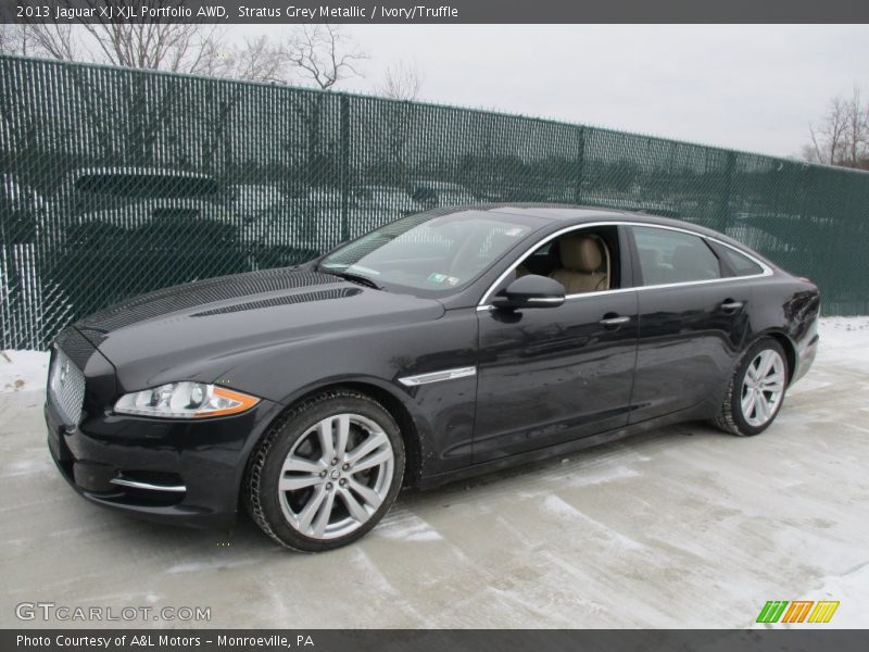 Stratus Grey Metallic / Ivory/Truffle 2013 Jaguar XJ XJL Portfolio AWD