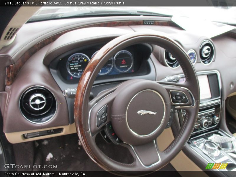 Stratus Grey Metallic / Ivory/Truffle 2013 Jaguar XJ XJL Portfolio AWD
