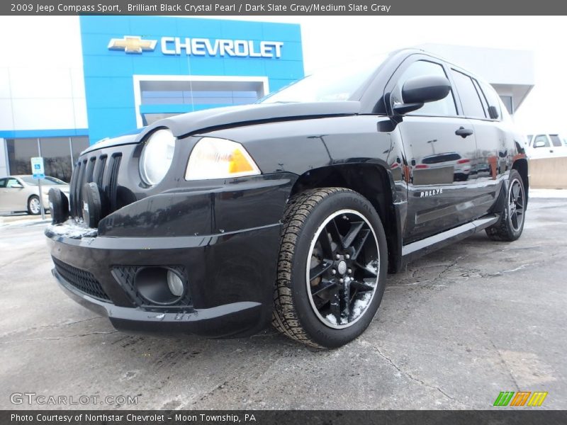 Brilliant Black Crystal Pearl / Dark Slate Gray/Medium Slate Gray 2009 Jeep Compass Sport