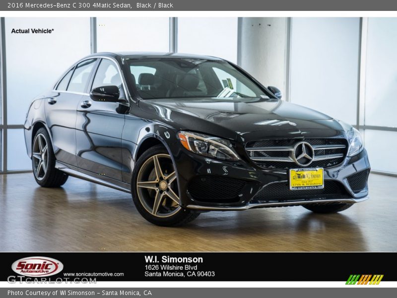 Black / Black 2016 Mercedes-Benz C 300 4Matic Sedan