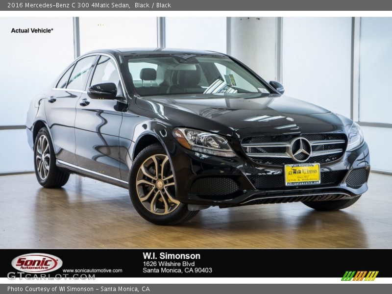 Black / Black 2016 Mercedes-Benz C 300 4Matic Sedan