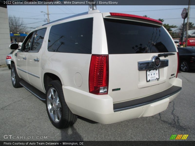 White Diamond Tricoat / Ebony/Ebony 2012 Cadillac Escalade ESV Luxury AWD