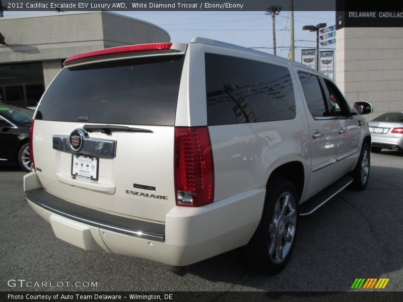 White Diamond Tricoat / Ebony/Ebony 2012 Cadillac Escalade ESV Luxury AWD