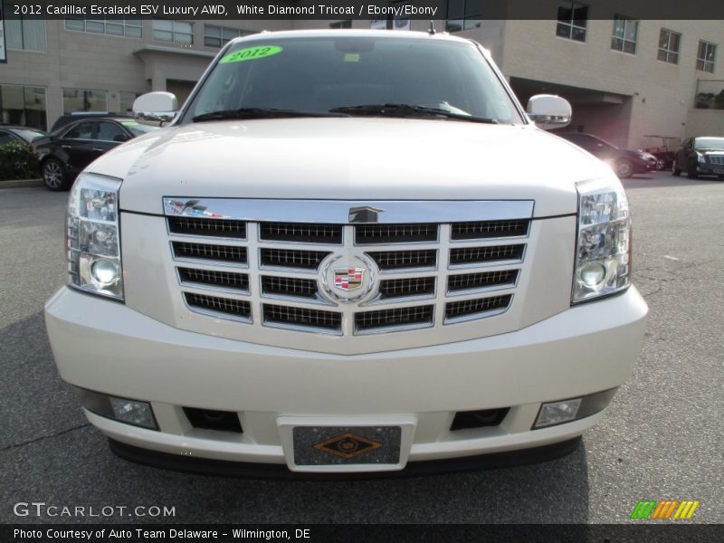 White Diamond Tricoat / Ebony/Ebony 2012 Cadillac Escalade ESV Luxury AWD