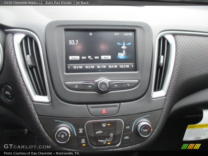 Butte Red Metallic / Jet Black 2016 Chevrolet Malibu LS
