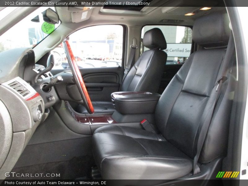 White Diamond Tricoat / Ebony/Ebony 2012 Cadillac Escalade ESV Luxury AWD