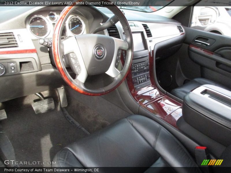 White Diamond Tricoat / Ebony/Ebony 2012 Cadillac Escalade ESV Luxury AWD