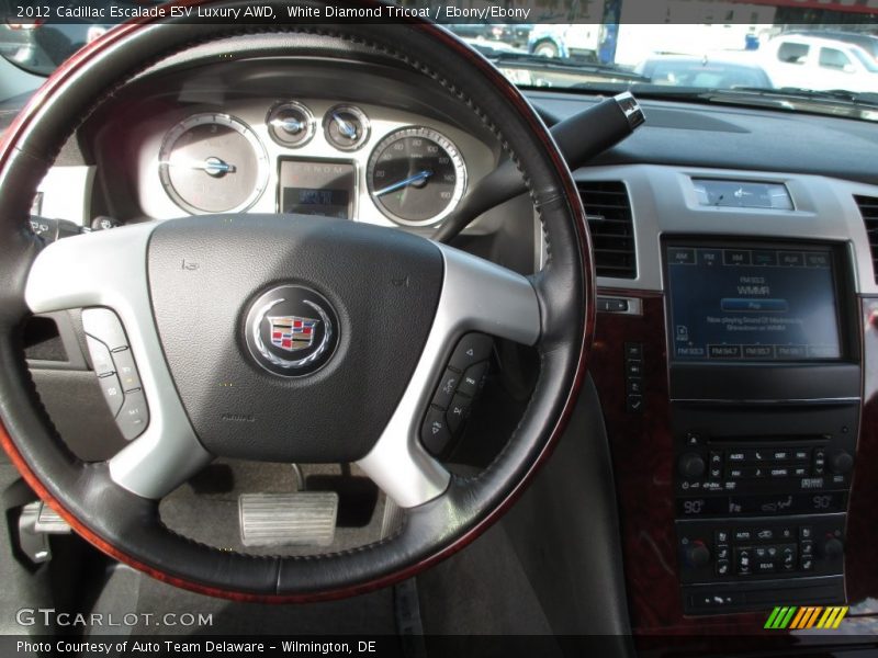 White Diamond Tricoat / Ebony/Ebony 2012 Cadillac Escalade ESV Luxury AWD