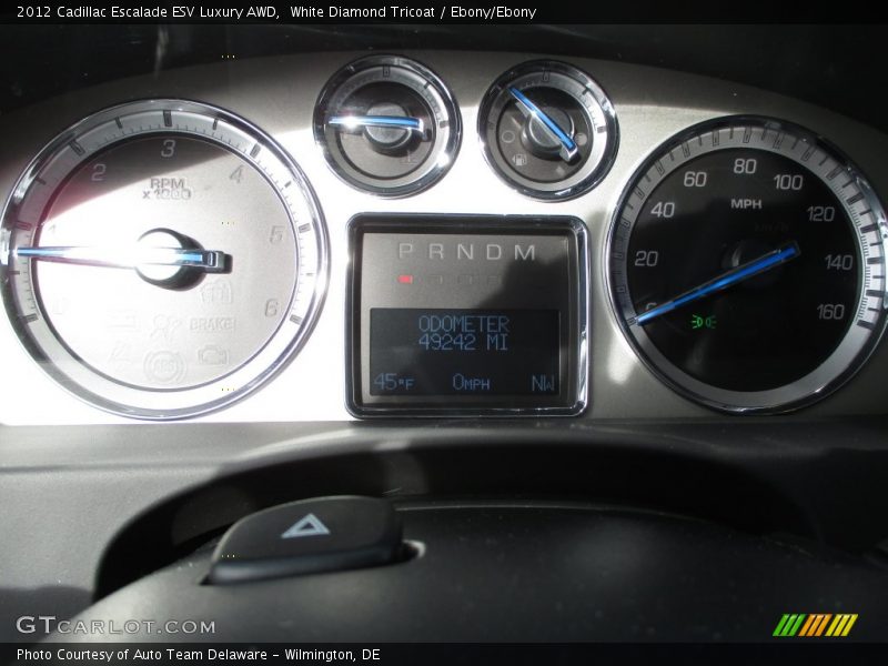 White Diamond Tricoat / Ebony/Ebony 2012 Cadillac Escalade ESV Luxury AWD