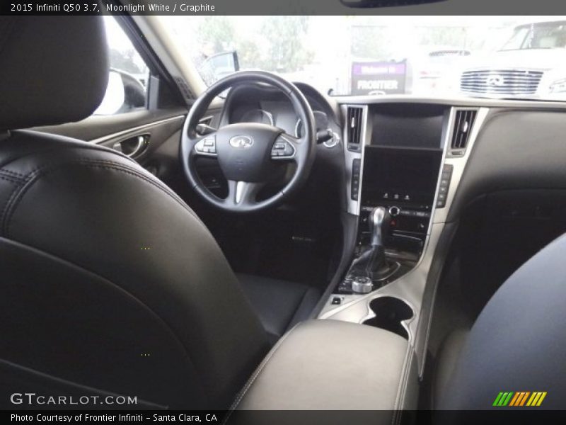 Moonlight White / Graphite 2015 Infiniti Q50 3.7