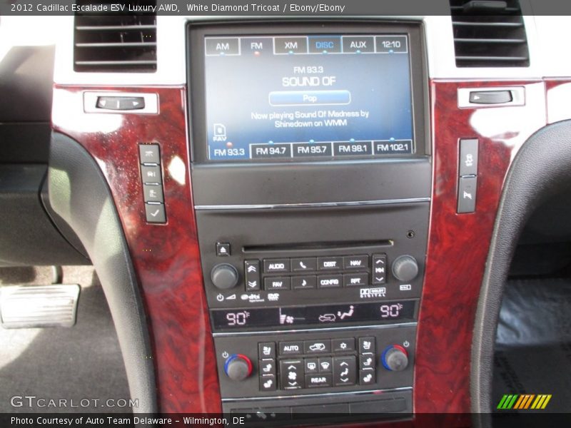 White Diamond Tricoat / Ebony/Ebony 2012 Cadillac Escalade ESV Luxury AWD
