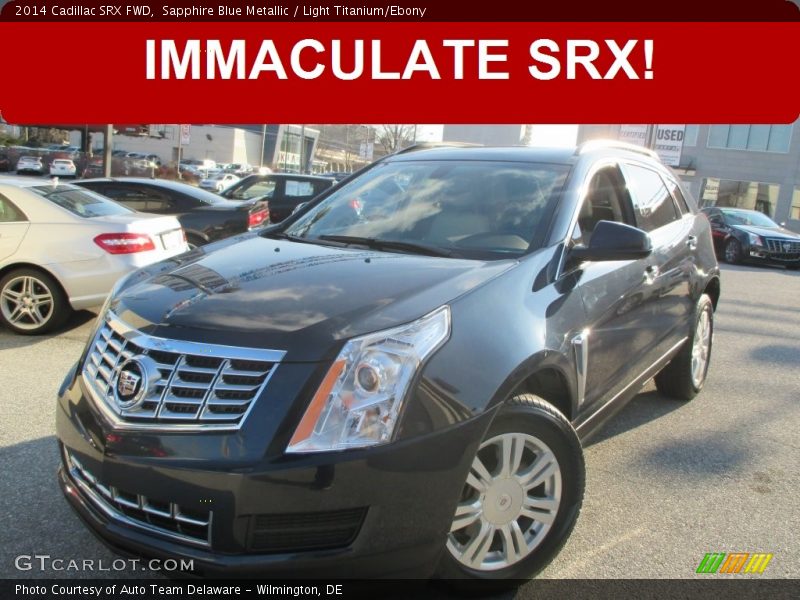 Sapphire Blue Metallic / Light Titanium/Ebony 2014 Cadillac SRX FWD