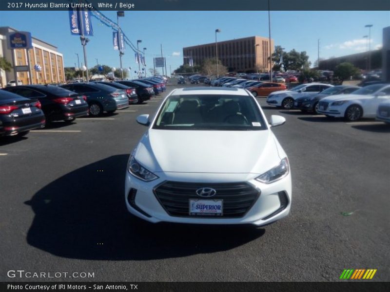 White / Beige 2017 Hyundai Elantra Limited