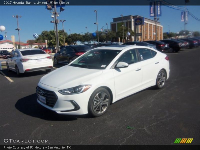 White / Beige 2017 Hyundai Elantra Limited