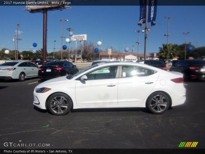 White / Beige 2017 Hyundai Elantra Limited