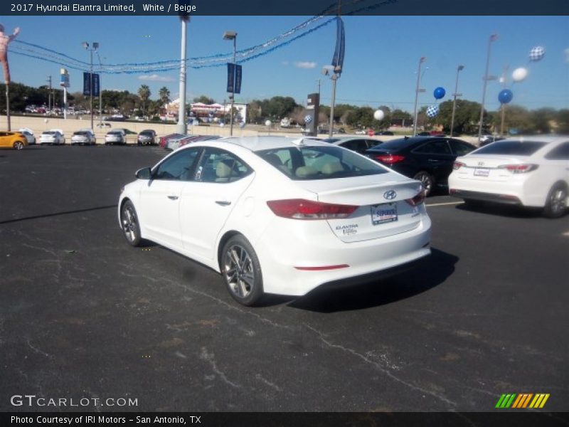 White / Beige 2017 Hyundai Elantra Limited