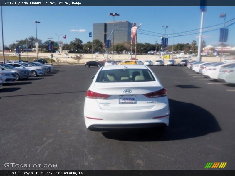 White / Beige 2017 Hyundai Elantra Limited