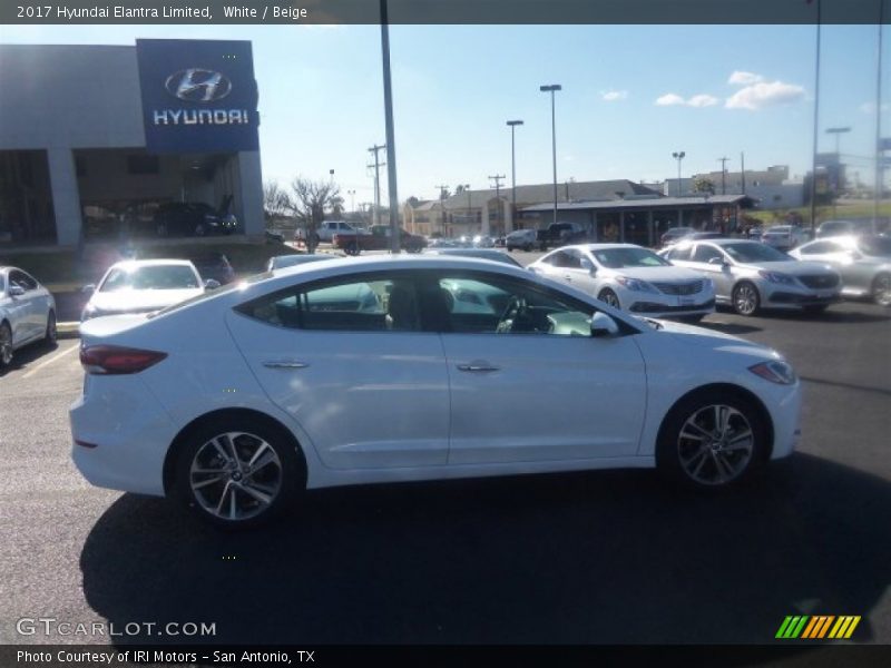 White / Beige 2017 Hyundai Elantra Limited