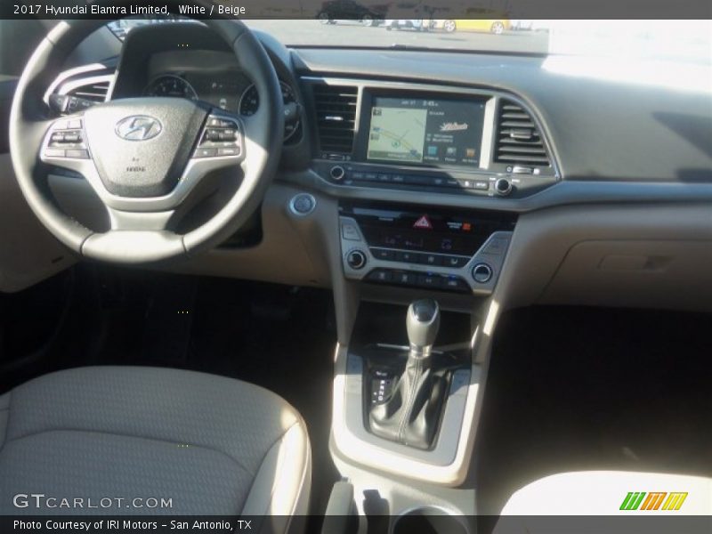 White / Beige 2017 Hyundai Elantra Limited