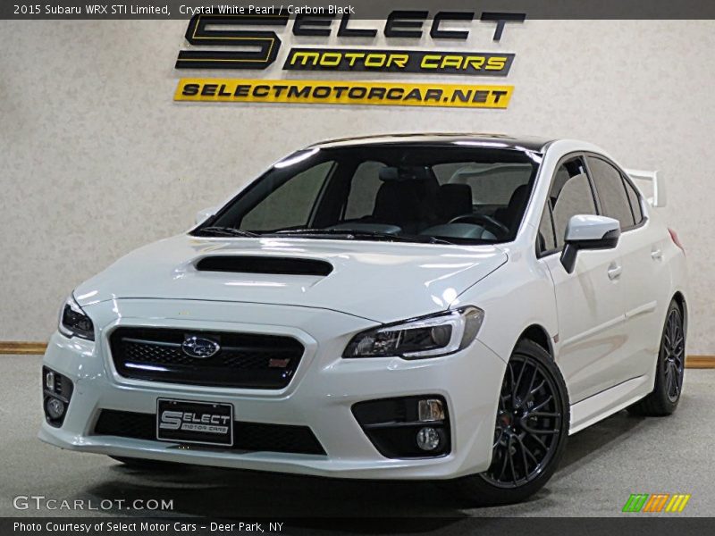 Crystal White Pearl / Carbon Black 2015 Subaru WRX STI Limited