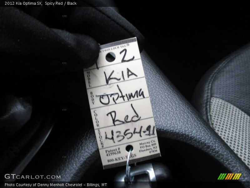Spicy Red / Black 2012 Kia Optima SX