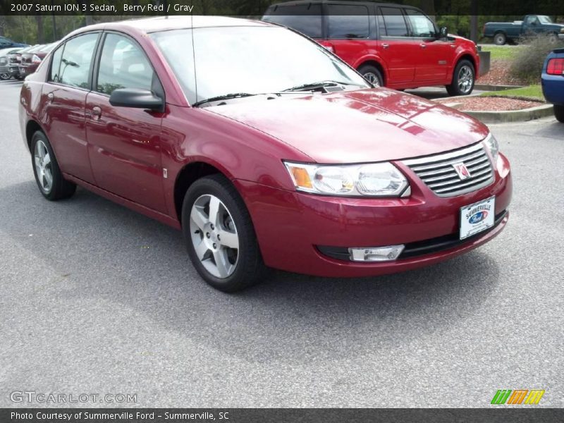 Berry Red / Gray 2007 Saturn ION 3 Sedan