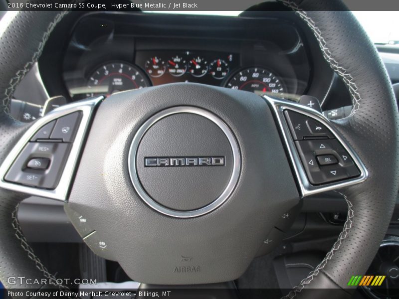 Hyper Blue Metallic / Jet Black 2016 Chevrolet Camaro SS Coupe