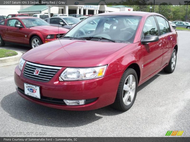 Berry Red / Gray 2007 Saturn ION 3 Sedan