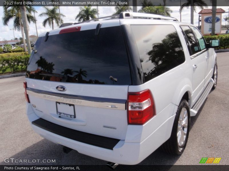 White Platinum Metallic Tri-Coat / Dune 2015 Ford Expedition EL Limited