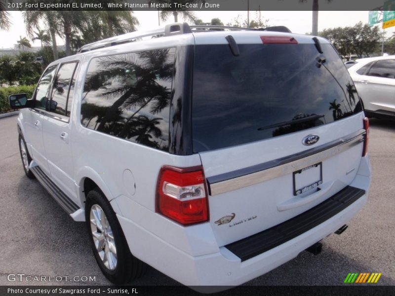 White Platinum Metallic Tri-Coat / Dune 2015 Ford Expedition EL Limited