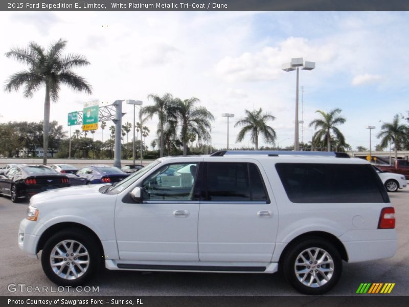 White Platinum Metallic Tri-Coat / Dune 2015 Ford Expedition EL Limited