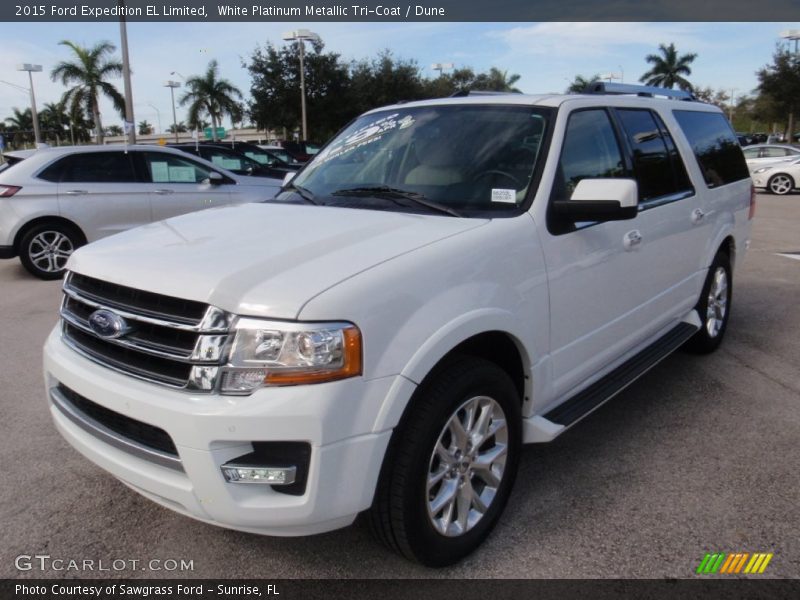White Platinum Metallic Tri-Coat / Dune 2015 Ford Expedition EL Limited