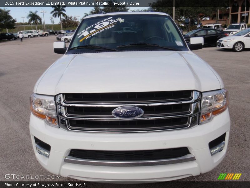 White Platinum Metallic Tri-Coat / Dune 2015 Ford Expedition EL Limited