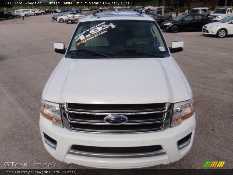 White Platinum Metallic Tri-Coat / Dune 2015 Ford Expedition EL Limited