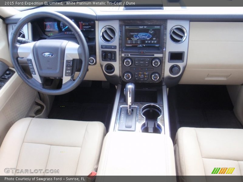 White Platinum Metallic Tri-Coat / Dune 2015 Ford Expedition EL Limited