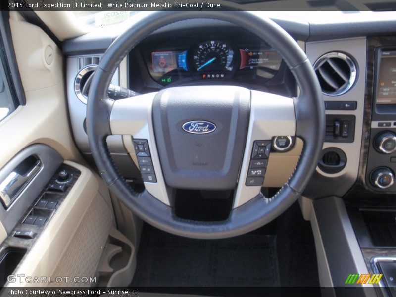 White Platinum Metallic Tri-Coat / Dune 2015 Ford Expedition EL Limited